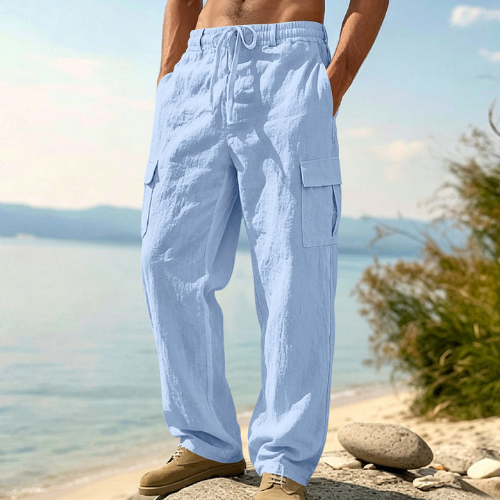 Herren Cargo-Hose mit Kordelzug, weitem Schnitt und aufgesetzten Taschen Drune