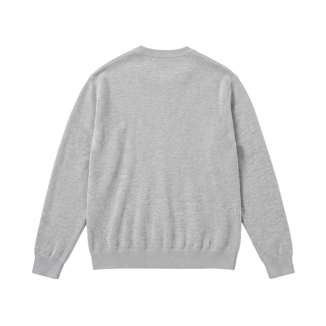 Herren Feiner Rundhals‑Sweatpullover aus Terry‑Frottee mit geripptem Saum Drune