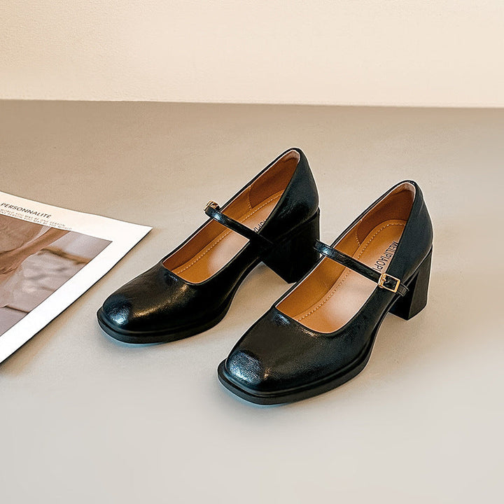 Damen elegante Mary Jane Pumps mit komfortablem Blockabsatz Drune