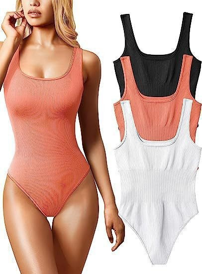 Damen Sportlicher Einteiler Badeanzug mit raffinierten Rippdetails Drune