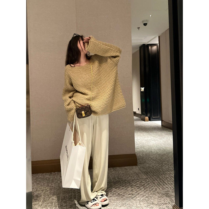 Damen Kuscheliger Oversized Pullover aus grobem Strick Drune