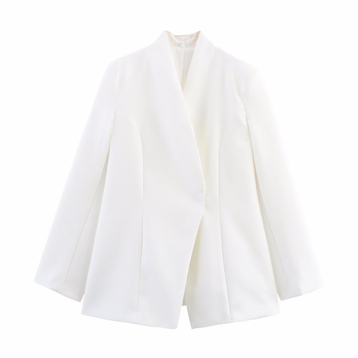 Damen elegante Blazerjacke mit asymmetrischem Schnitt Drune