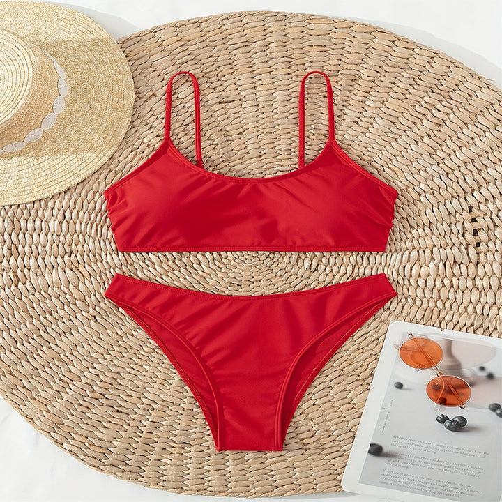 Damen Bikini-Set mit verstellbaren Trägern und hohem Schnitt Drune