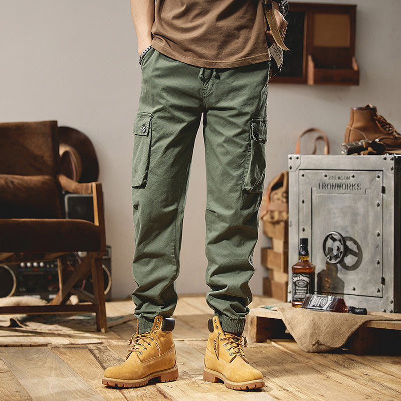 Herren Canvas-Cargojogger mit verstärkten Kniepaneelen, elastischem Komfortbund und Organizer-Taschen Drune