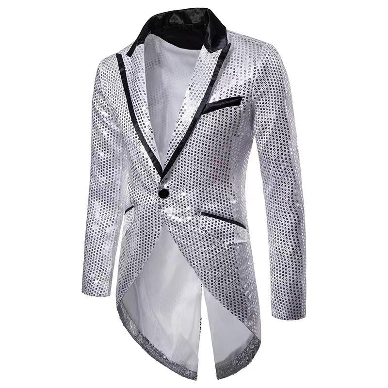 Herren modischer und glänzender Blazer mit schickem Schnitt Drune