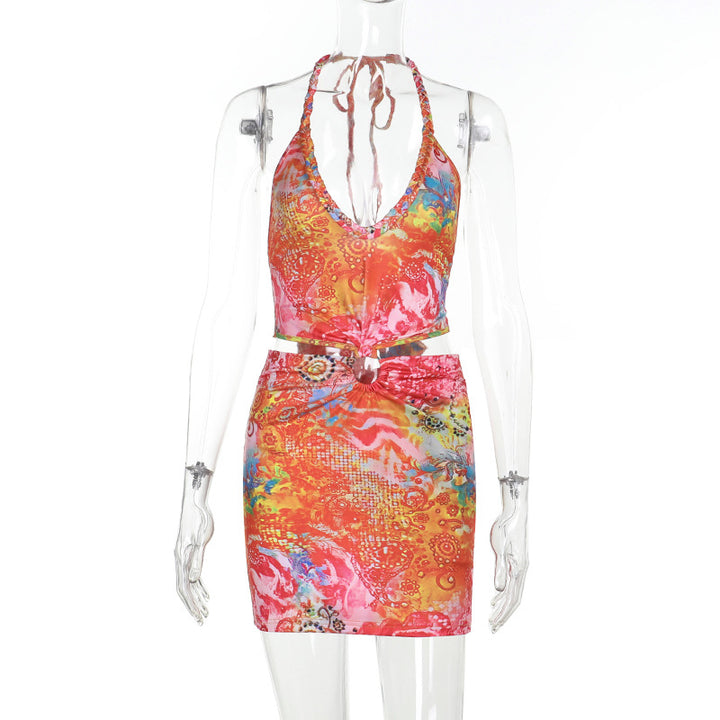 Damen verspieltes Minikleid mit floralem Design und verstellbaren Trägern Drune