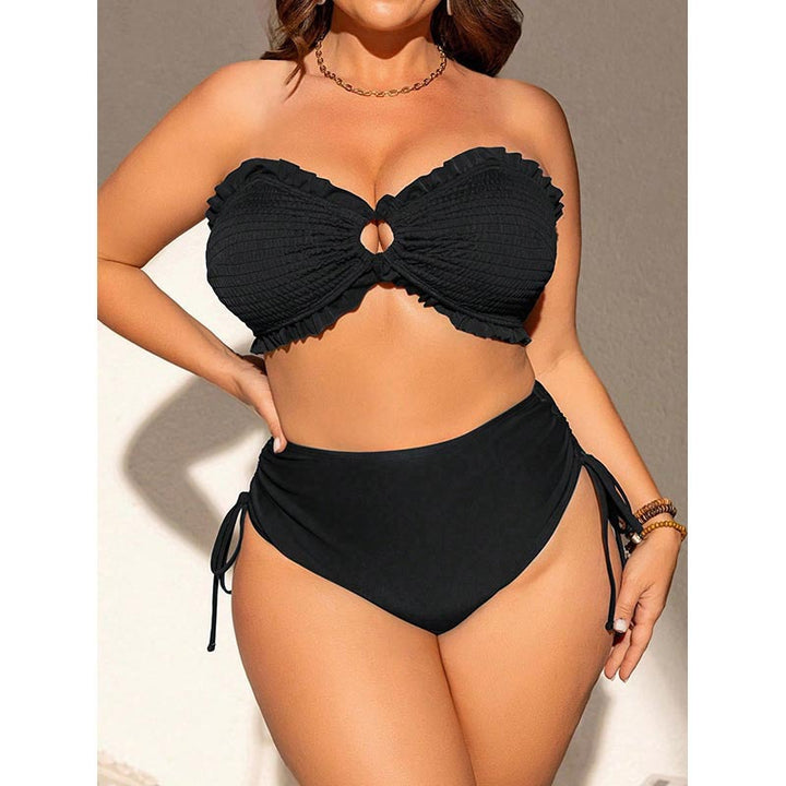 Damen Bandeau-Bikini mit Rüschendetails und verstellbarem Höschen Drune