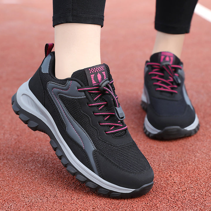 Damen nan robuster Trekking-Sneaker mit profiliertem Geländegriff, stoßdämpfender EVA-Zwischensohle und Schnellzug-Schnürung Drune
