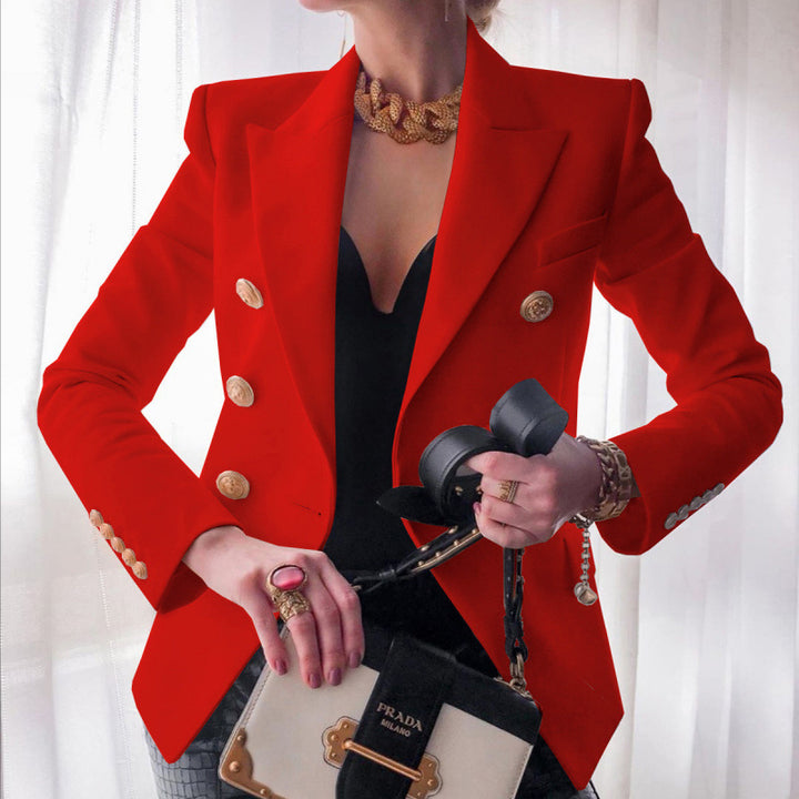 Damen Edler Blazer mit Goldknopf-Detail und klassischem Schnitt Drune