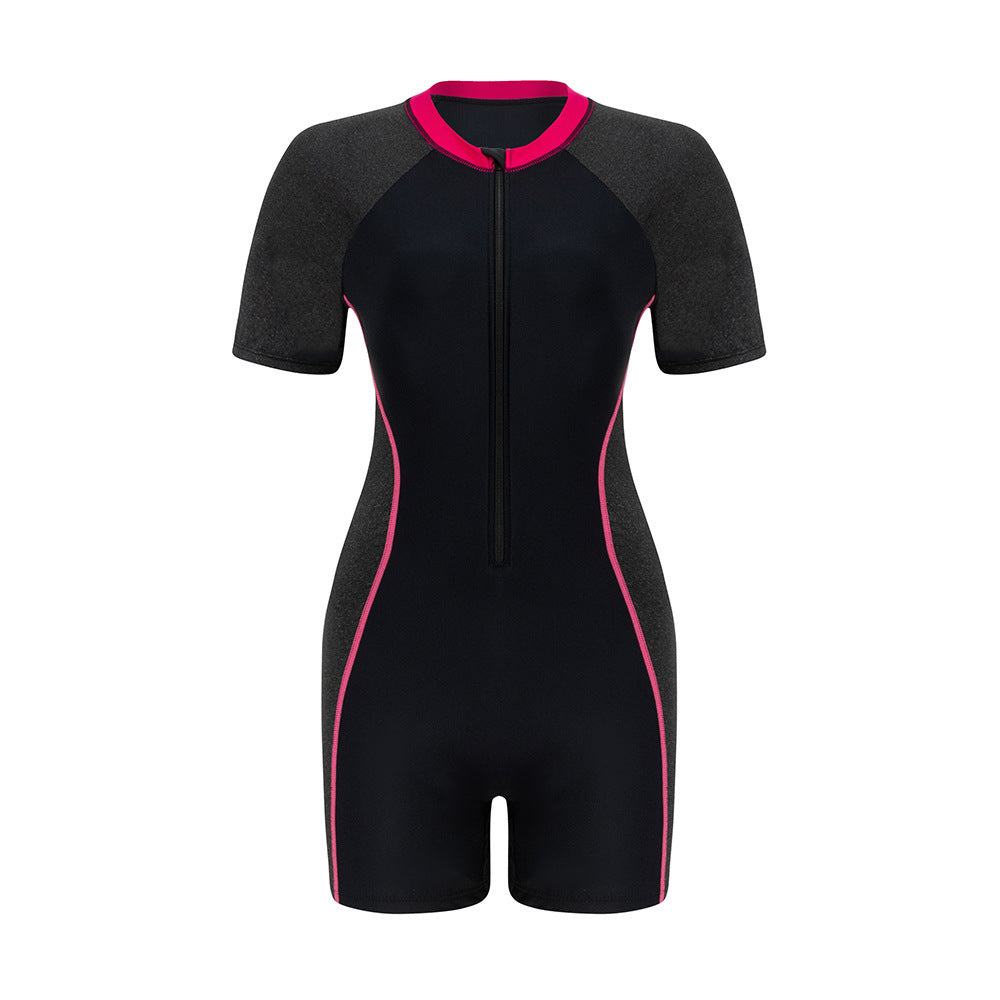 Damen Sportlicher Kurzarm-Schwimmanzug Drune