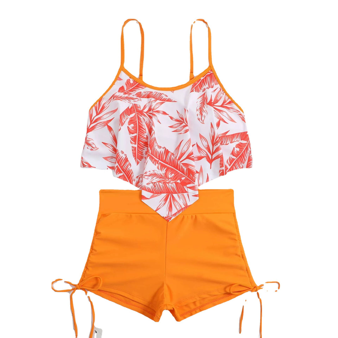 Damen Sportliches Tankini-Set mit Raffungen und verstellbaren Trägern Drune
