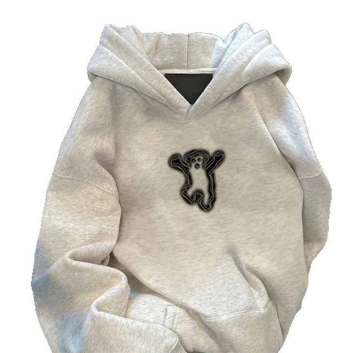 Damen Kapuzenpullover mit kreativem Bärenmotiv Drune
