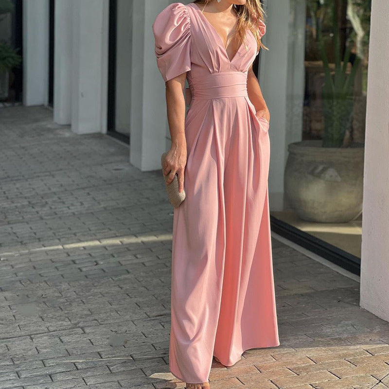 Damen Jumpsuit mit eleganten Puffärmeln Drune