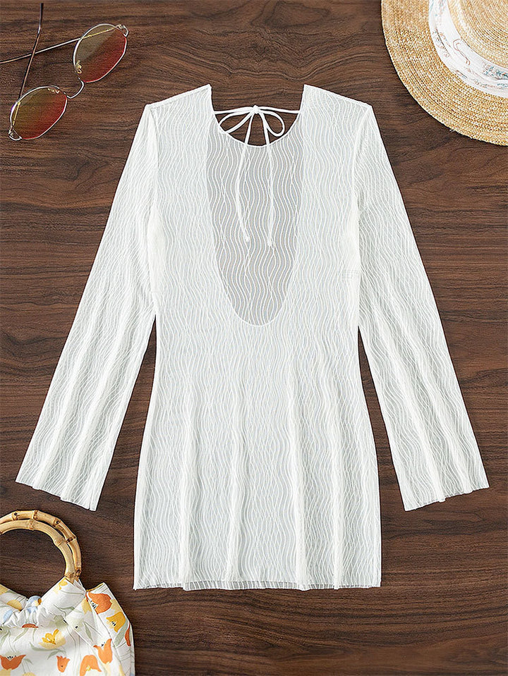 Damen Langarm Strandkleid Drune