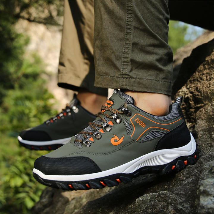 Herren robuste Trail‑Trekking‑Sneaker mit verstärkter Zehenkappe, Metallösen und multidirektionaler Profilsohle Drune
