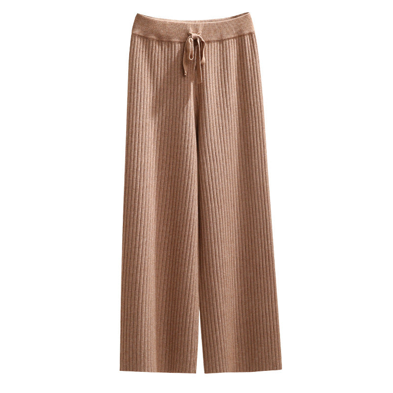 Damen Weite Rippstrickhosen Drune