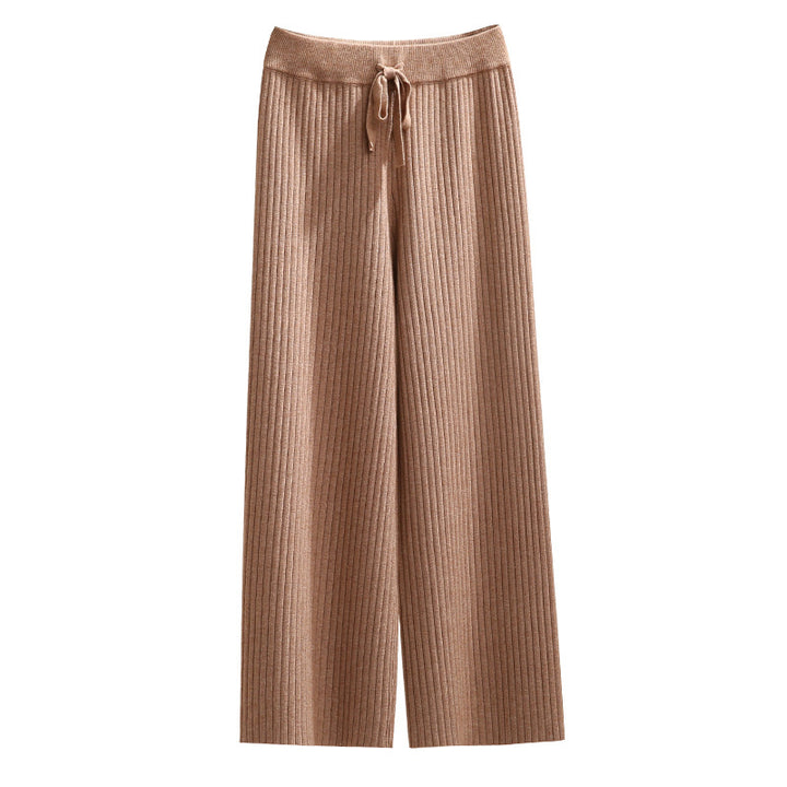 Damen Weite Rippstrickhosen Drune