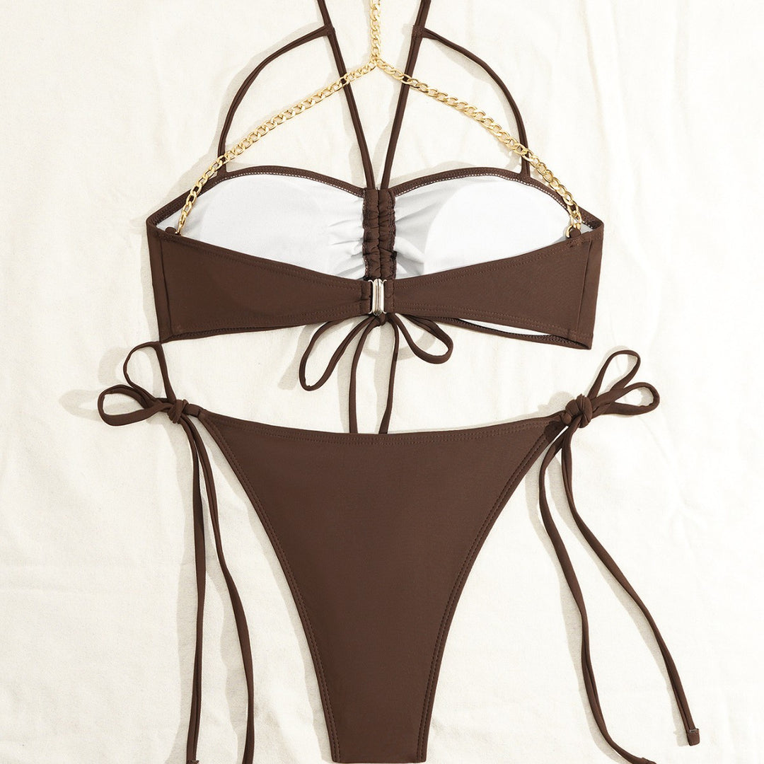 Damen Hochwertiger Bikiniset mit raffiniertem Ketten-Detail Drune