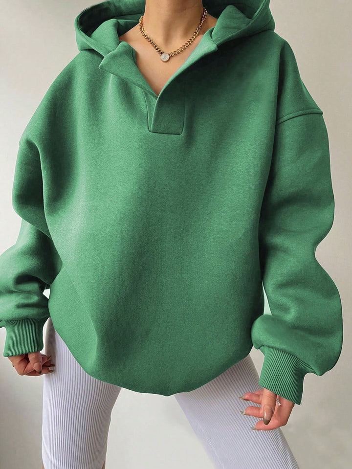 Damen Oversized Kapuzenpullover mit Kängurutasche Drune