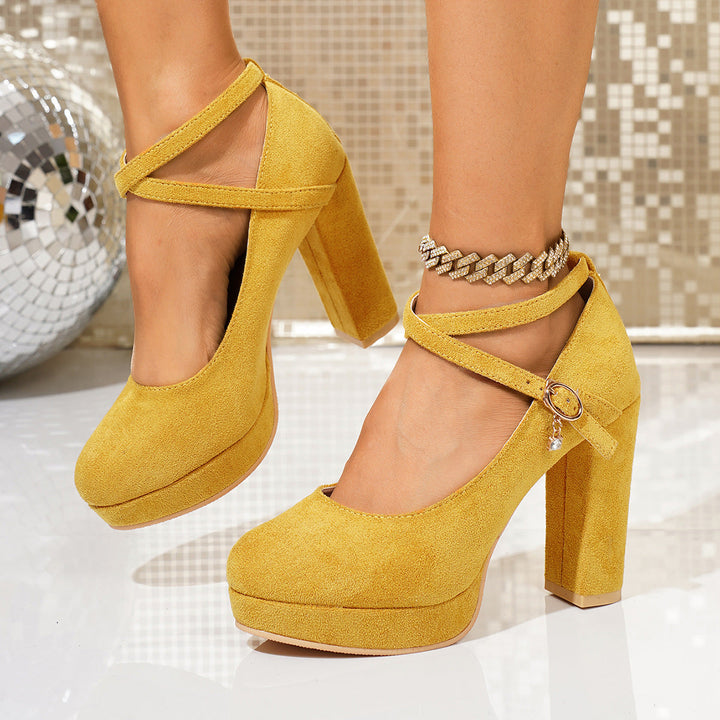 Damen Plateau-Pumps mit geflochtenem Riemen Drune
