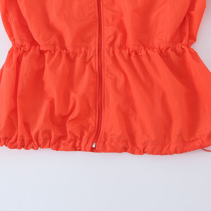 Damen Leichte Windjacke mit hohem Kragen, Tunnelzug‑Taillierung und Elastikbündchen Drune