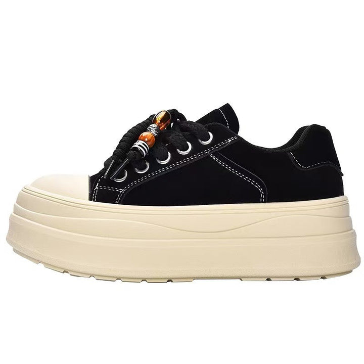 Damen Plateau-Sneaker mit dekorativen Schnürdetails und komfortabler Sohle Drune