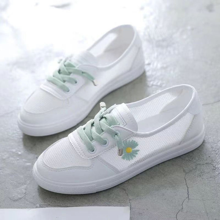 Damen lässige Sneaker mit buntem Blumenmotiv Drune
