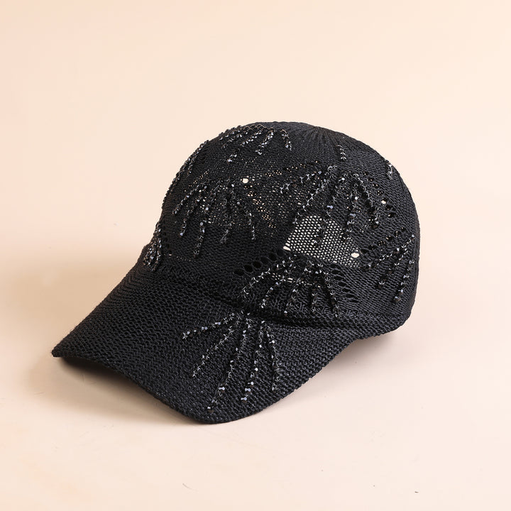 Damen Sportliche Trucker-Cap mit funkelnden Pailletten und atmungsaktiver Netzstruktur Drune