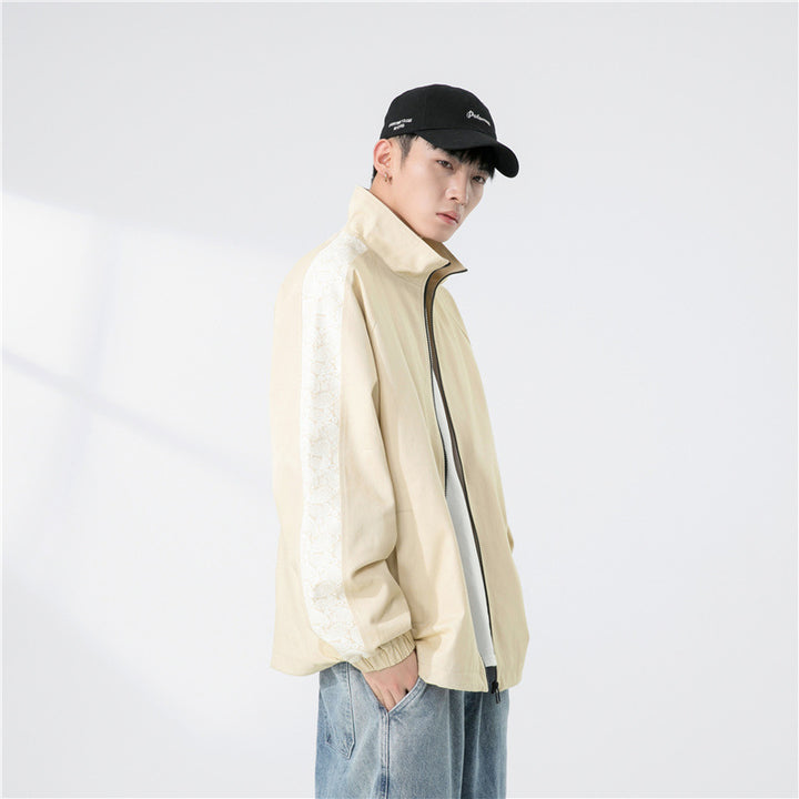 Herren Oversize Übergangsjacke mit Raglanärmeln, Stehkragen und elastischen Bündchen Drune