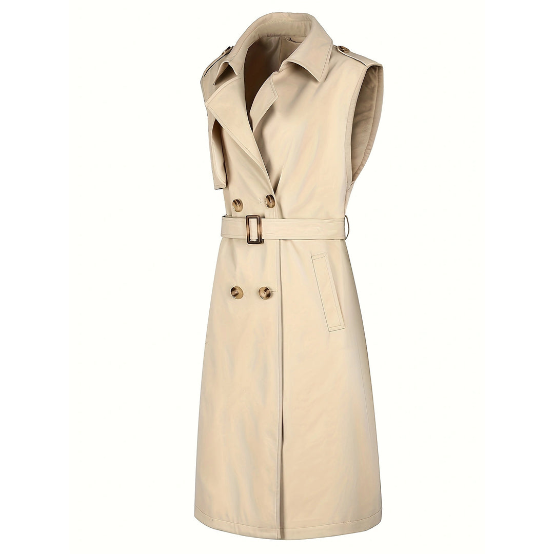 Damen Eleganter Trenchcoat mit Gürtel Drune