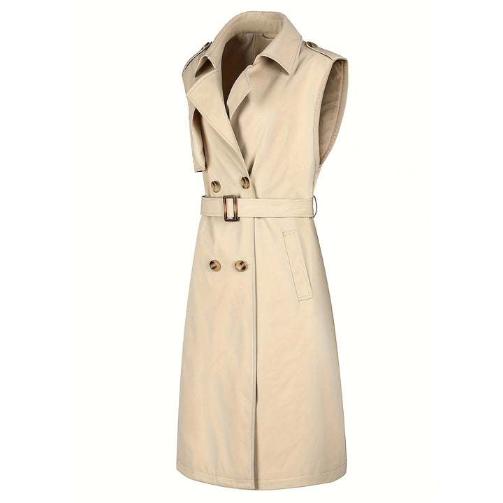 Damen Eleganter Trenchcoat mit Gürtel Drune