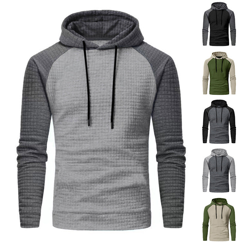 Herren Texturiertes Kapuzen‑Sweatshirt mit Waffelstruktur und Raglanärmeln Drune