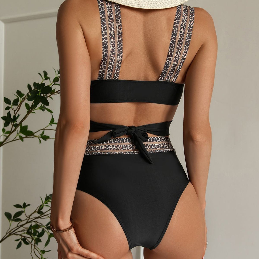 Damen Hochgeschchnittener Bikini mit stilvollen Tiermotiv-Details Drune
