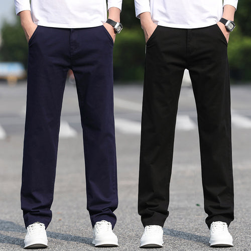 Herren Slim Fit Stretch-Hose mit elastischem Bund und geradem Bein Drune