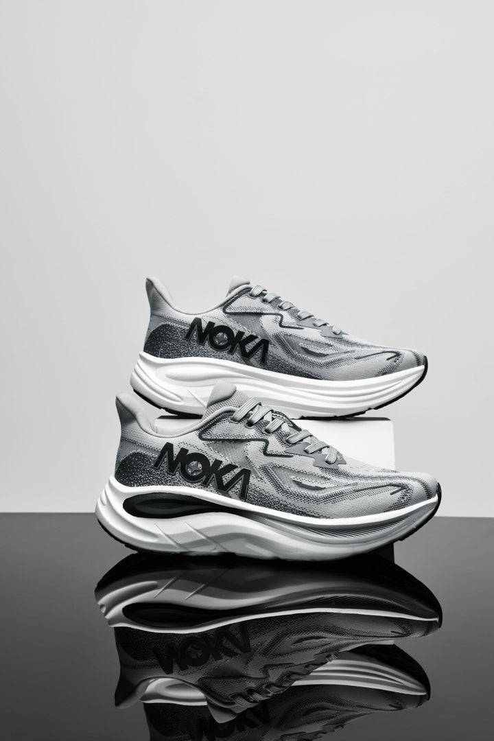 Unisex gedämpfte Hohlkern-Roadrunning Schuhe mit atmungsaktivem Strickoberteil und ergonomischer Plateau-Zwischensohle Drune