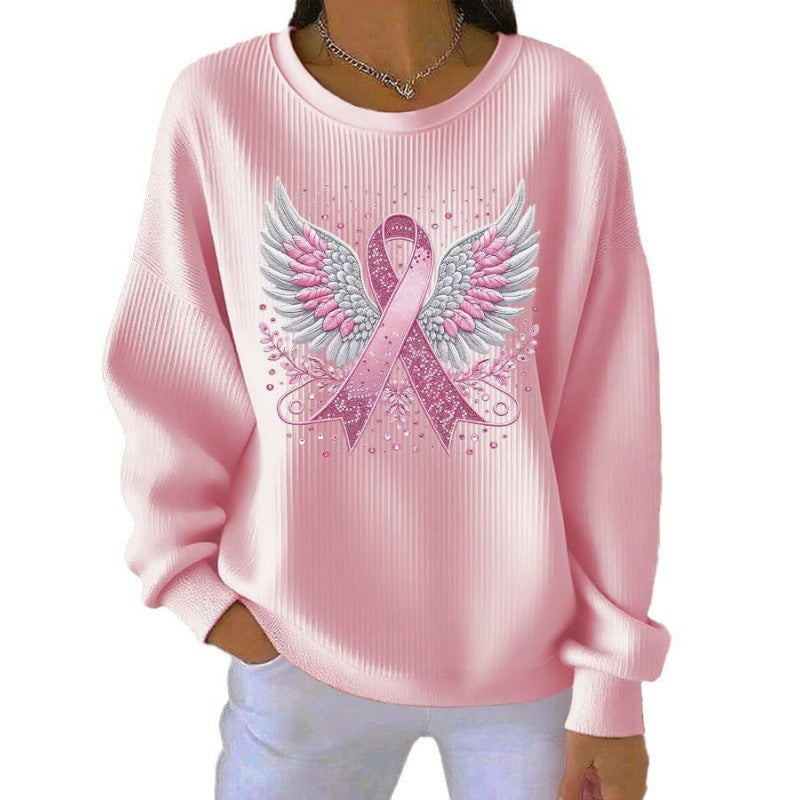 Damen Komfortabler Sweatshirt mit markantem Schriftzug Drune