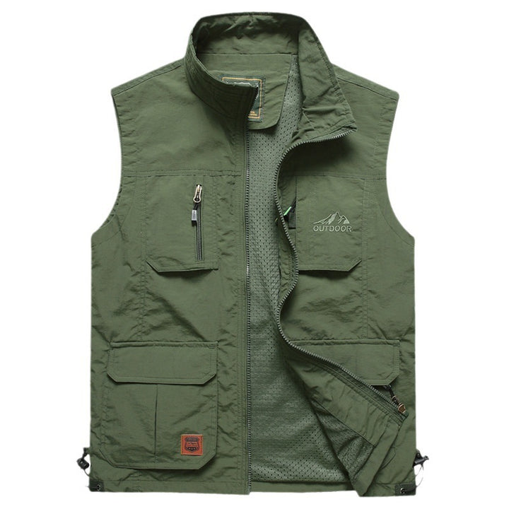 Herren Multifunktionale Outdoor-Utilityweste mit Mesh‑Futter und Mehrfachtaschen Drune