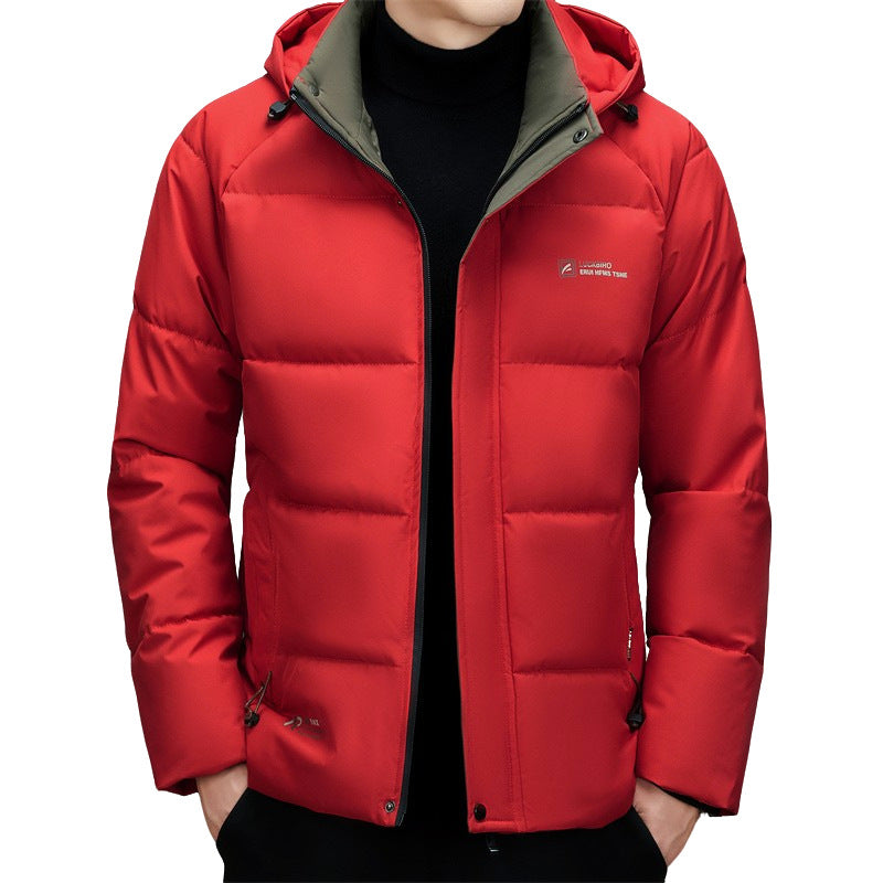 Herren Wattierte Stehkragenjacke mit wasserabweisender Oberfläche und Reißverschlusstaschen Drune