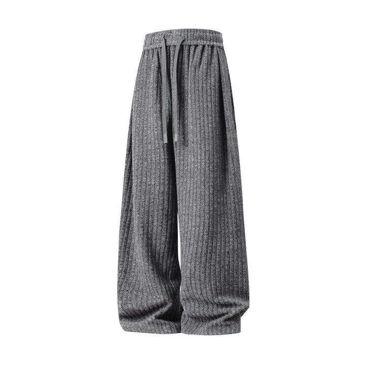 Damen Weite Rippstrick-Loungehose mit hohem Bund und Tunnelzug Drune