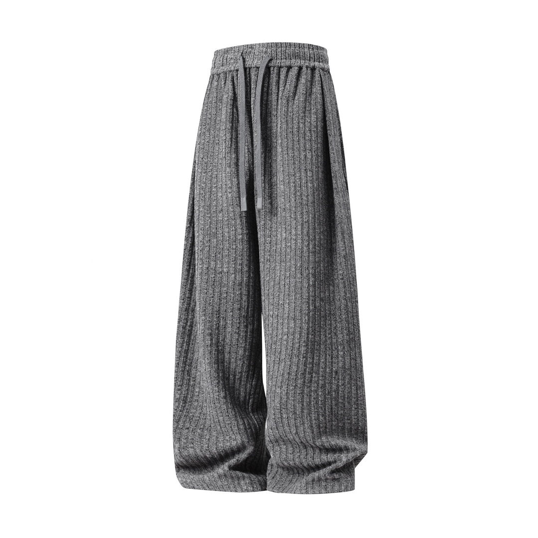 Damen Weite Rippstrick-Loungehose mit Kordelzug und hohem Bund Drune
