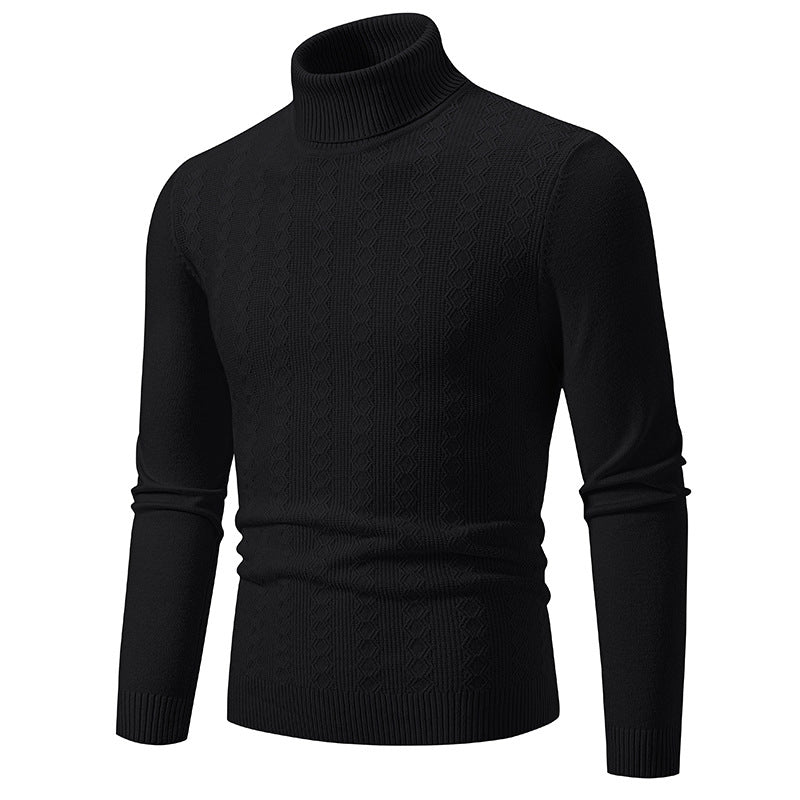 Herren Feiner Rollkragenpullover aus Feinstrick mit Zopfmuster und schmaler Silhouette Drune