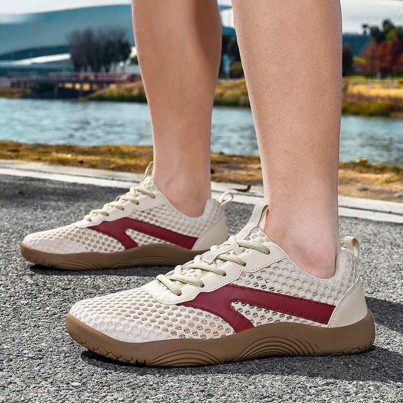Herren nan urbaner Mesh-Runner mit dreidimensionalem Belüftungsgewebe, stoßdämpfender Leichtschaum-Zwischensohle und Fersen-Zuglasche Drune