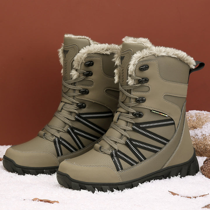 Damen Gefütterte Winterstiefel mit Kunstfellrand, wasserdichter Konstruktion und griffiger Profilsohle Drune