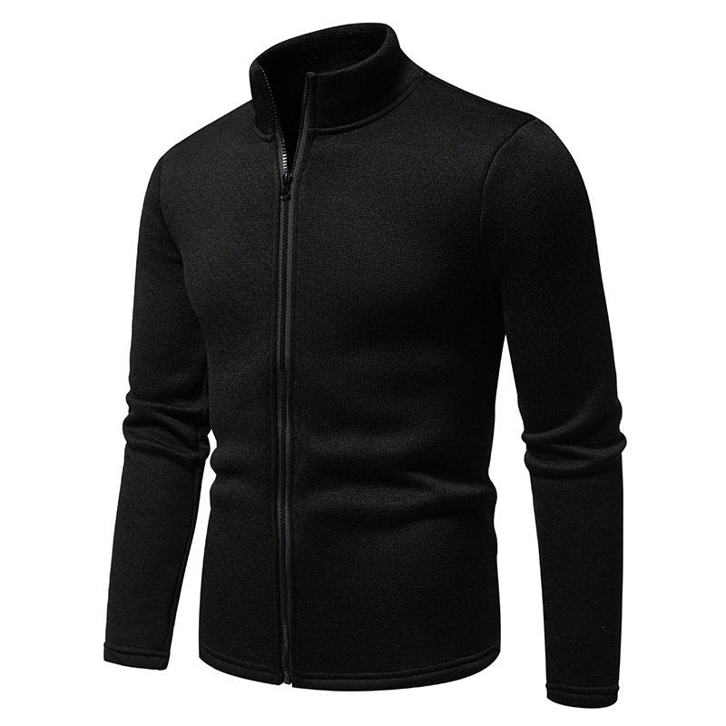 Herren Fleecejacke mit hoher Stehkragen und durchgehendem Reißverschluss Drune