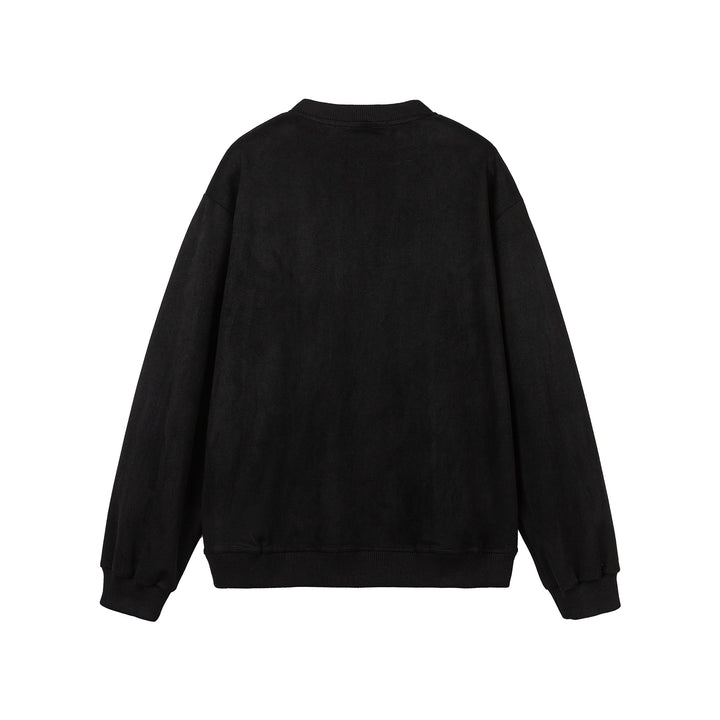Damen Cropped Oversize‑Sweatshirt mit integriertem Hemdblusen‑Einsatz und V‑Ausschnitt Drune