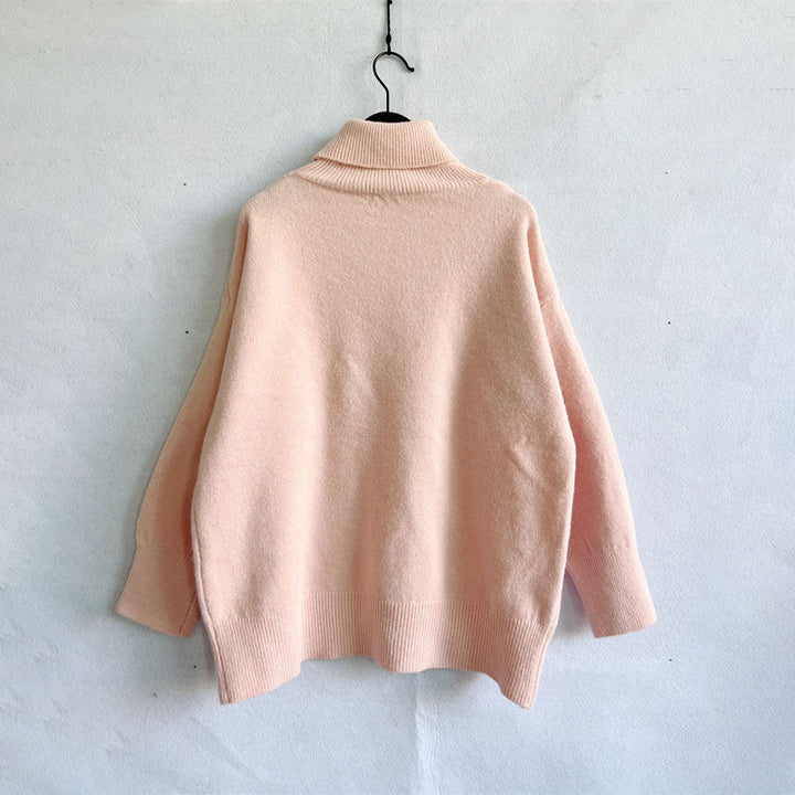 Drune | Einfarbiger Warmer Strickpullover Für Alltag
