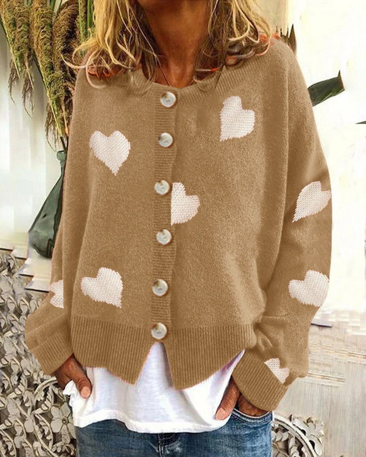 Damen Strickjacke mit Herzmotiv und modischem Schnitt Drune