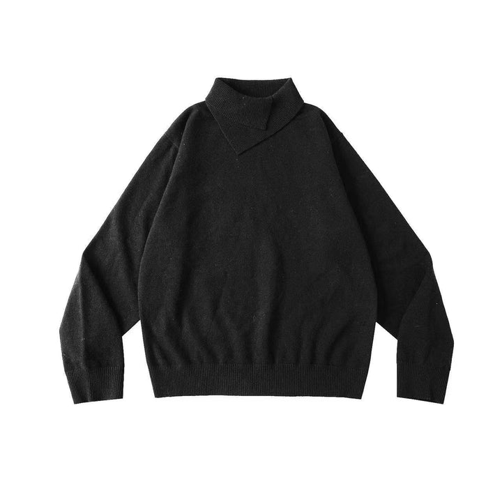 Damen Modischer Grobstrickpullover mit hohem Kragen Drune