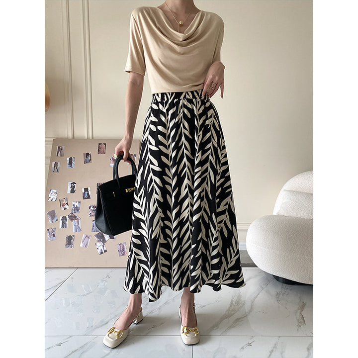 Damen Maxikleid mit eleganter Drapierung und floralem Muster Drune