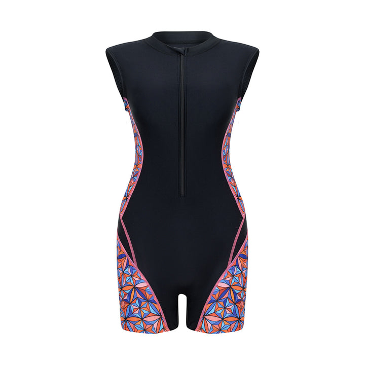 Damen Sportlicher Surfanzug mit buntem Muster Drune